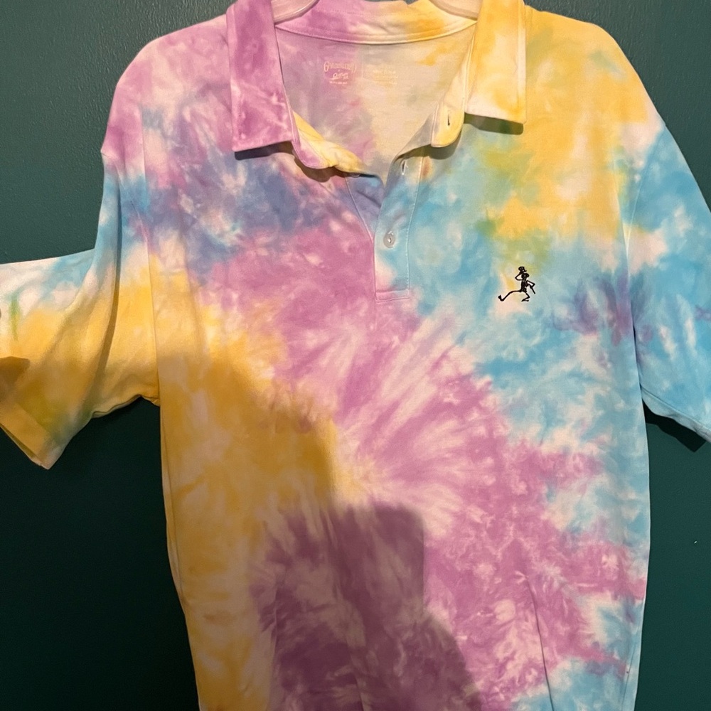 Grateful Dead Colorful Tie-Dye Polo Shirt